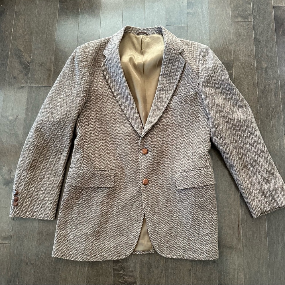 Vintage Tailored Classic by Levi Strauss Blazer Wool‎ Herringbone Timeless 40R